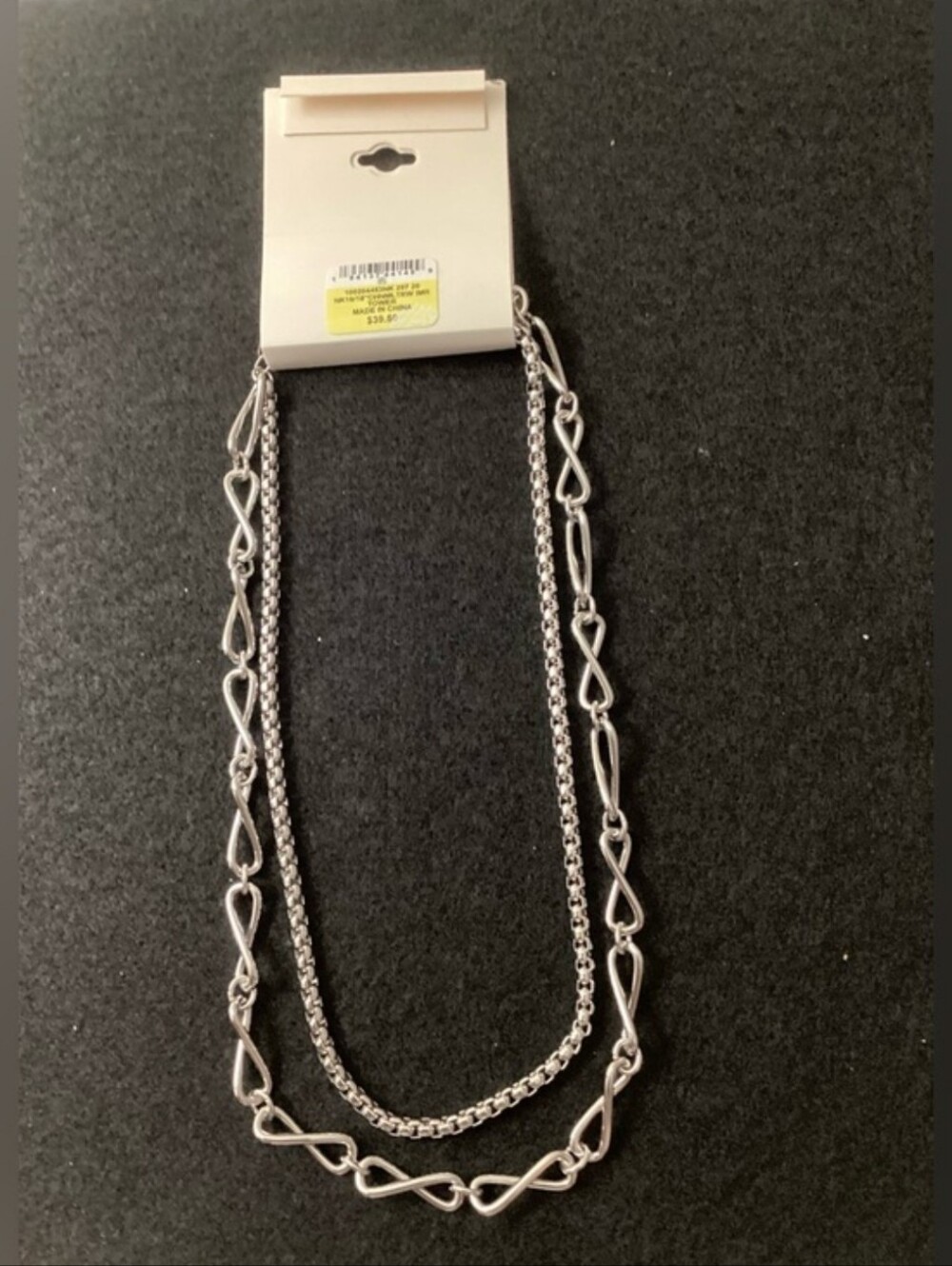 ON 34th Layered Silver-Tone Double Chain Necklace for Women - Picture 6 of 10
